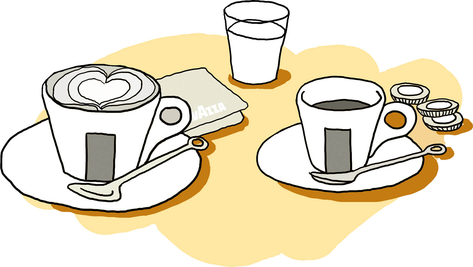 Illustrazione caffè e cappuccino Lavazza